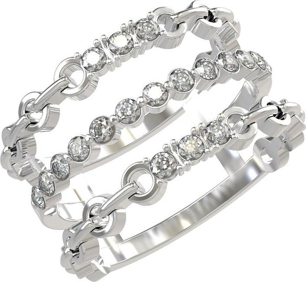 Кольцо из белого золота c бриллиантами