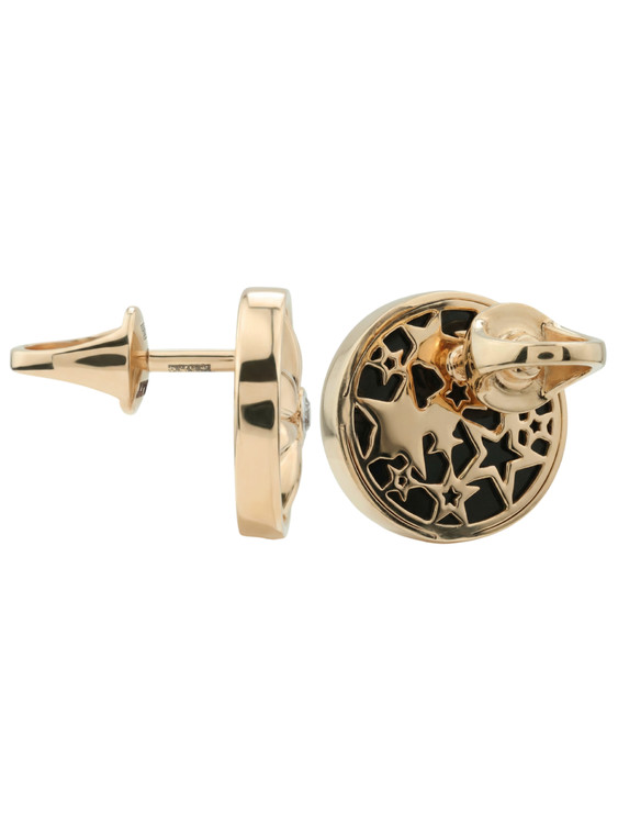 Серьги из золота c бриллиантами, ониксом и перламутром