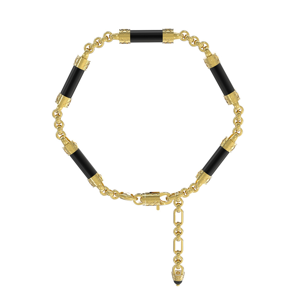 Браслет из лимонного золота c ониксом