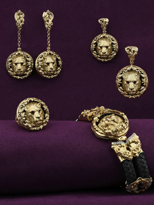 Подвеска из лимонного золота c эмалью и ониксом