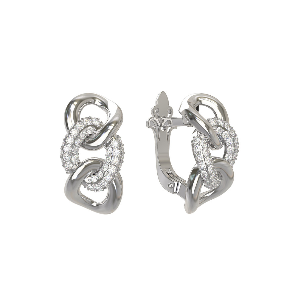 Серьги из белого золота c бриллиантами