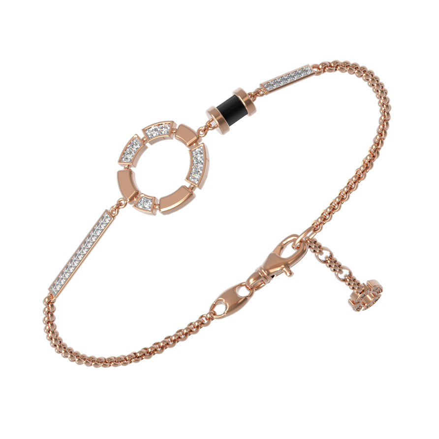 Браслет из золота c бриллиантами и ониксом