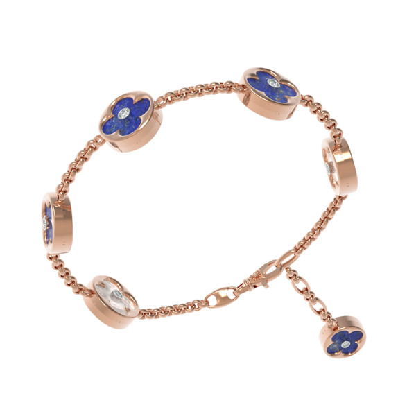 Браслет из золота c бриллиантами, лазуритом и перламутром