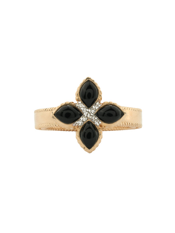 Кольцо из золота c бриллиантами и ониксом