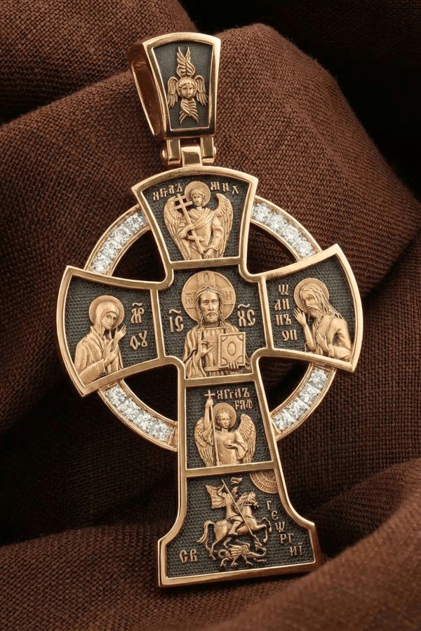 Крест из золота c бриллиантами