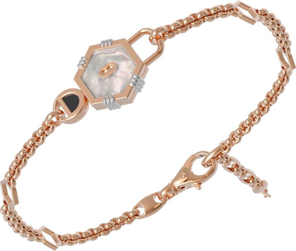 Браслет из золота c ониксом и перламутром