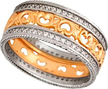 Кольцо из лимонного золота c фианитом