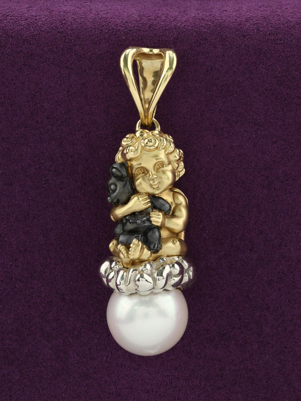 Подвеска из лимонного золота c жемчугом