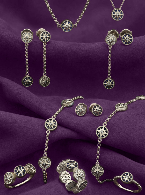 Кольцо из белого золота c бриллиантами и лазуритом