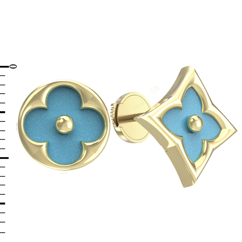 Серьги из лимонного золота c бирюзой