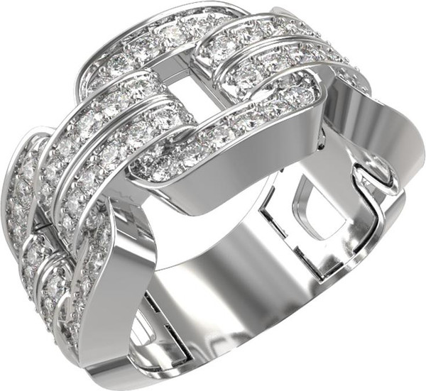 Кольцо из белого золота c бриллиантами