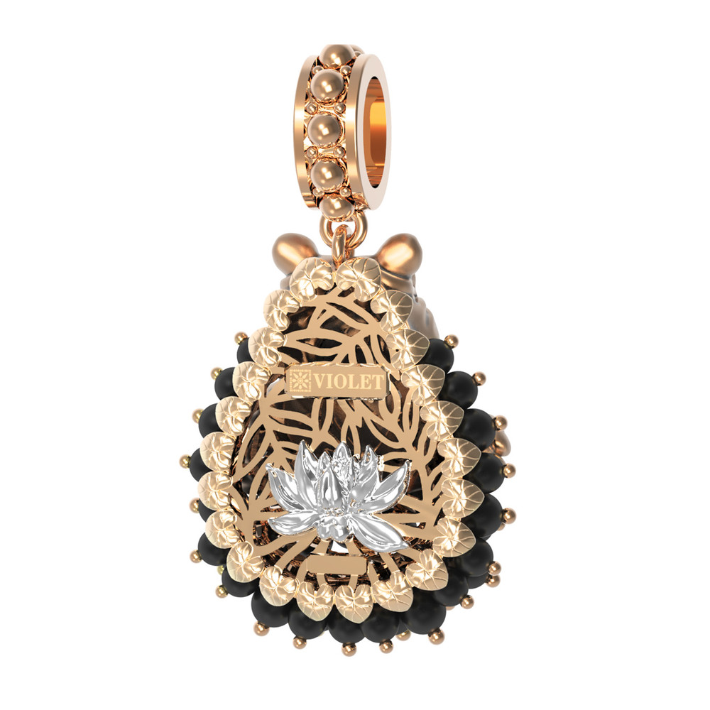 Подвеска из золота c эмаль и ониксом