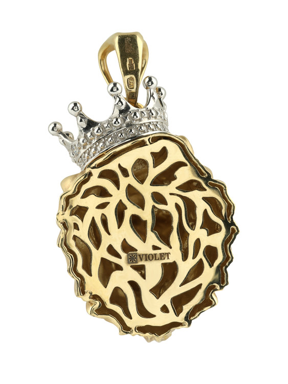 Подвеска из лимонного золота c эмаль и бриллиантами