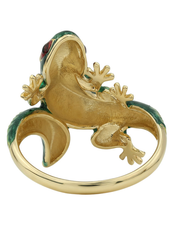 Кольцо из лимонного золота c эмаль