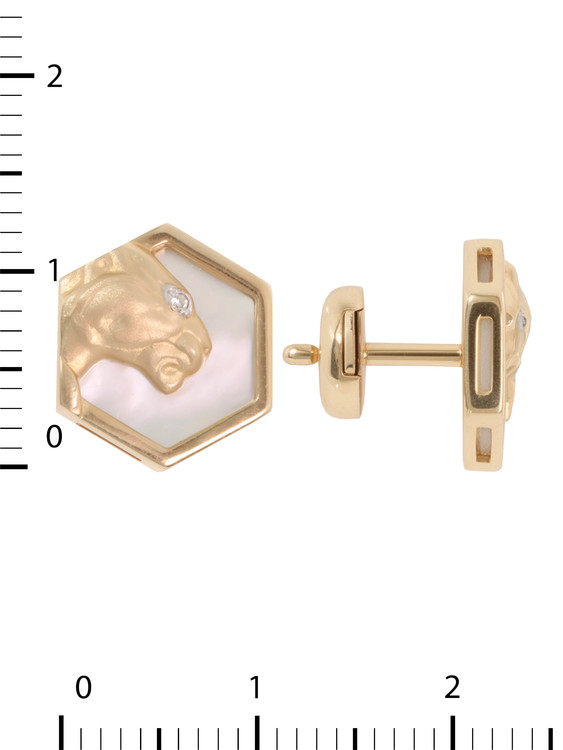 Серьги из золота c бриллиантами и перламутром