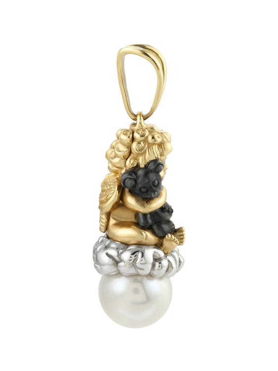 Подвеска из лимонного золота c жемчугом