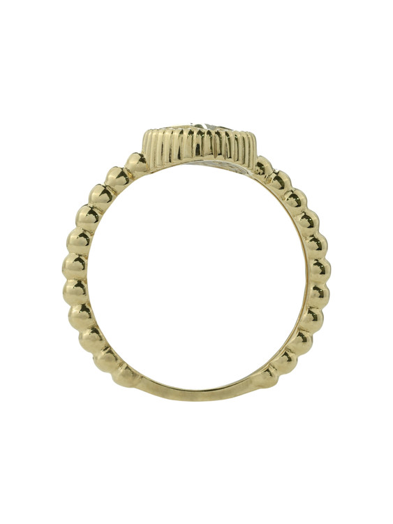 Кольцо из лимонного золота c бриллиантами и перламутром