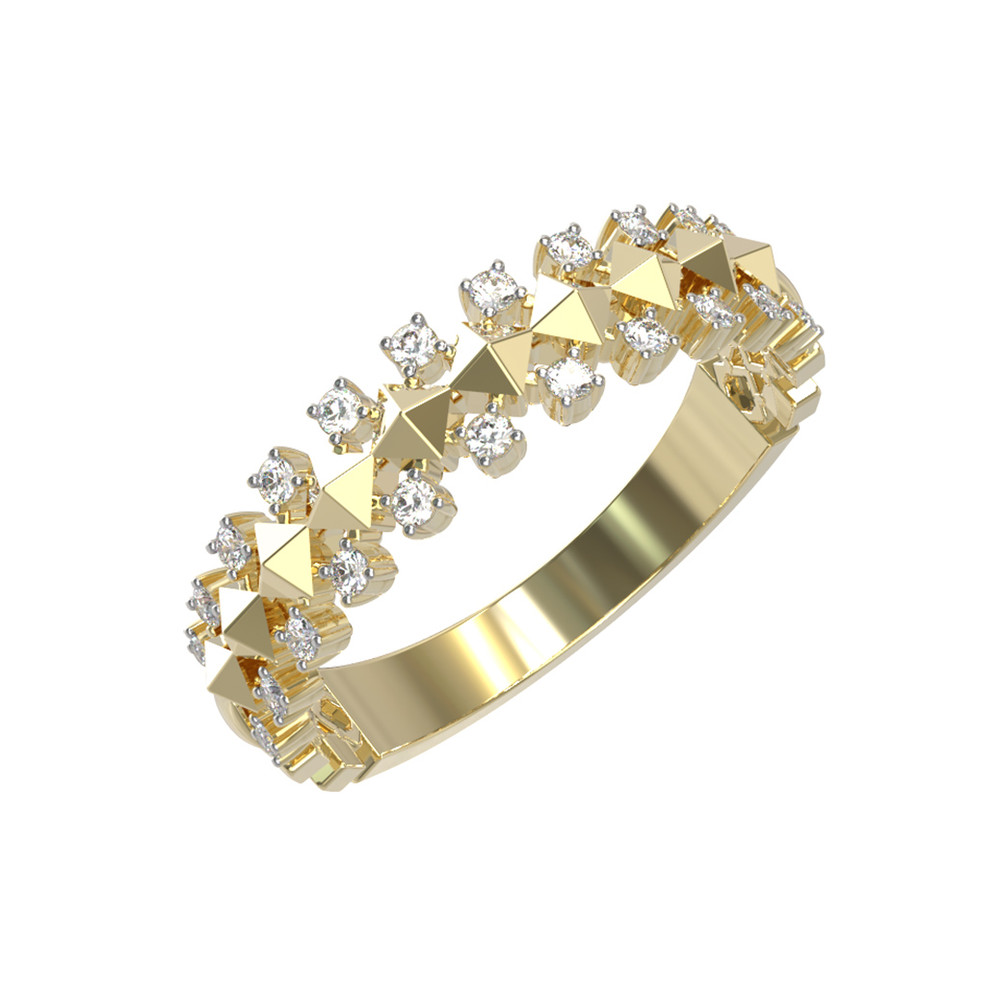 Кольцо из лимонного золота c бриллиантами