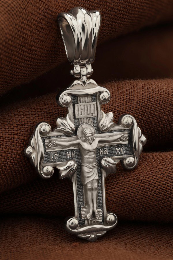 Крест из белого золота