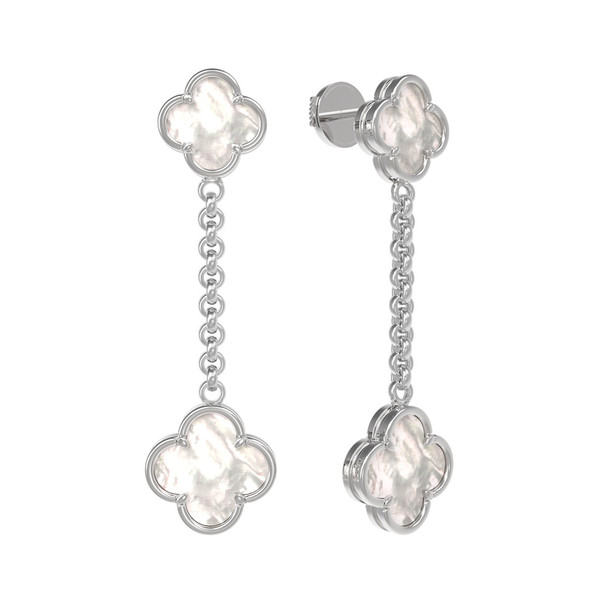 Серьги из белого золота c перламутром