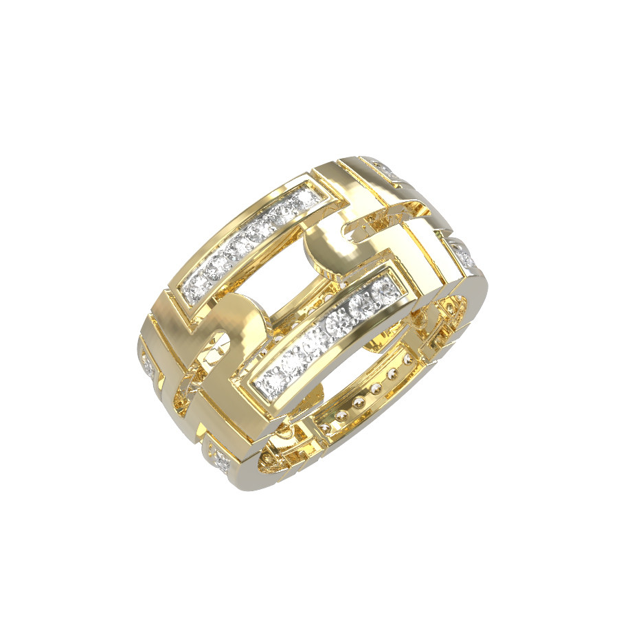 Кольцо из лимонного золота c бриллиантами