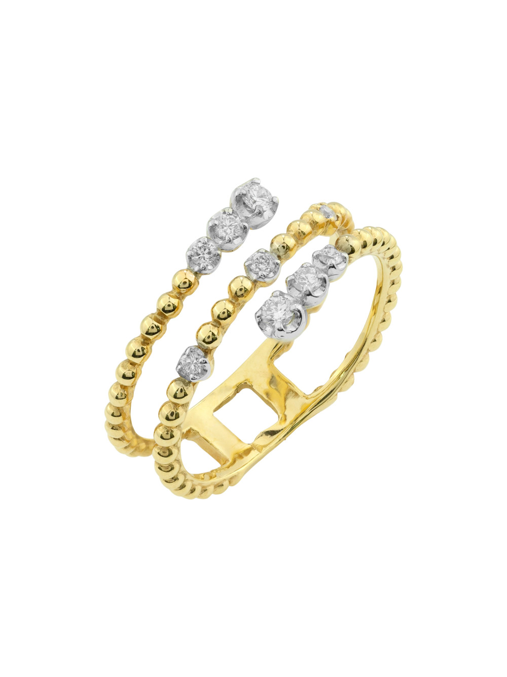 Кольцо из лимонного золота c бриллиантами