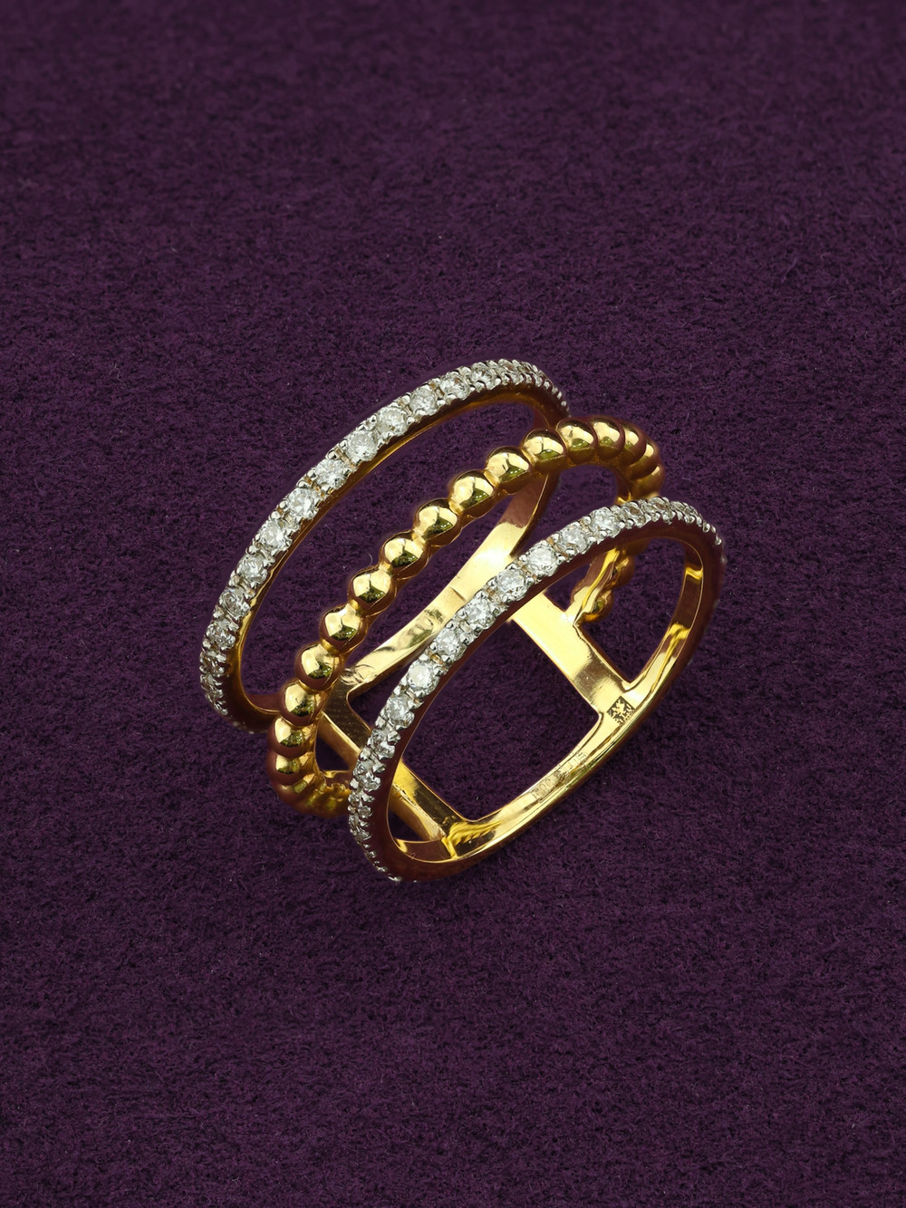 Кольцо из лимонного золота c бриллиантами