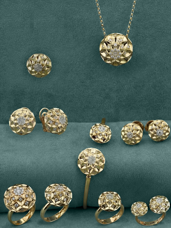 Серьги из лимонного золота c бриллиантами