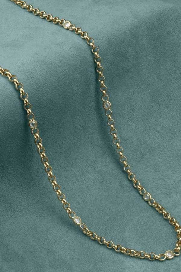 Цепь из лимонного золота c фианитом