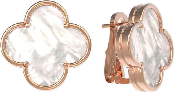 Серьги из золота c перламутром