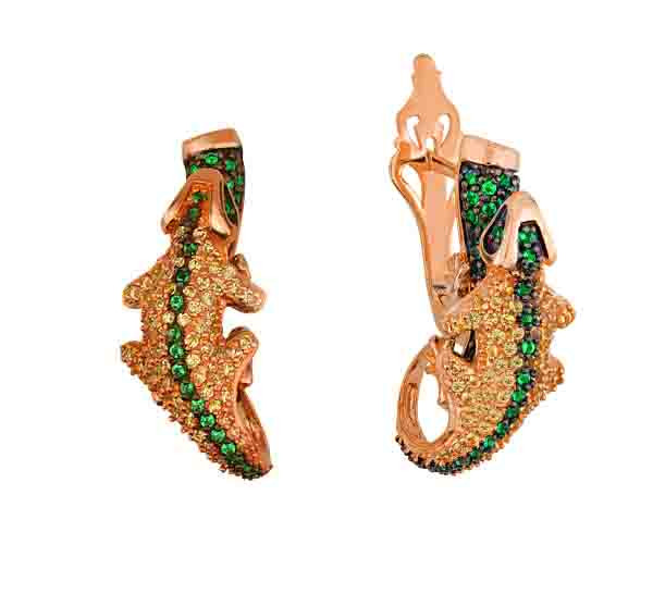 Серьги из золота c фианитом