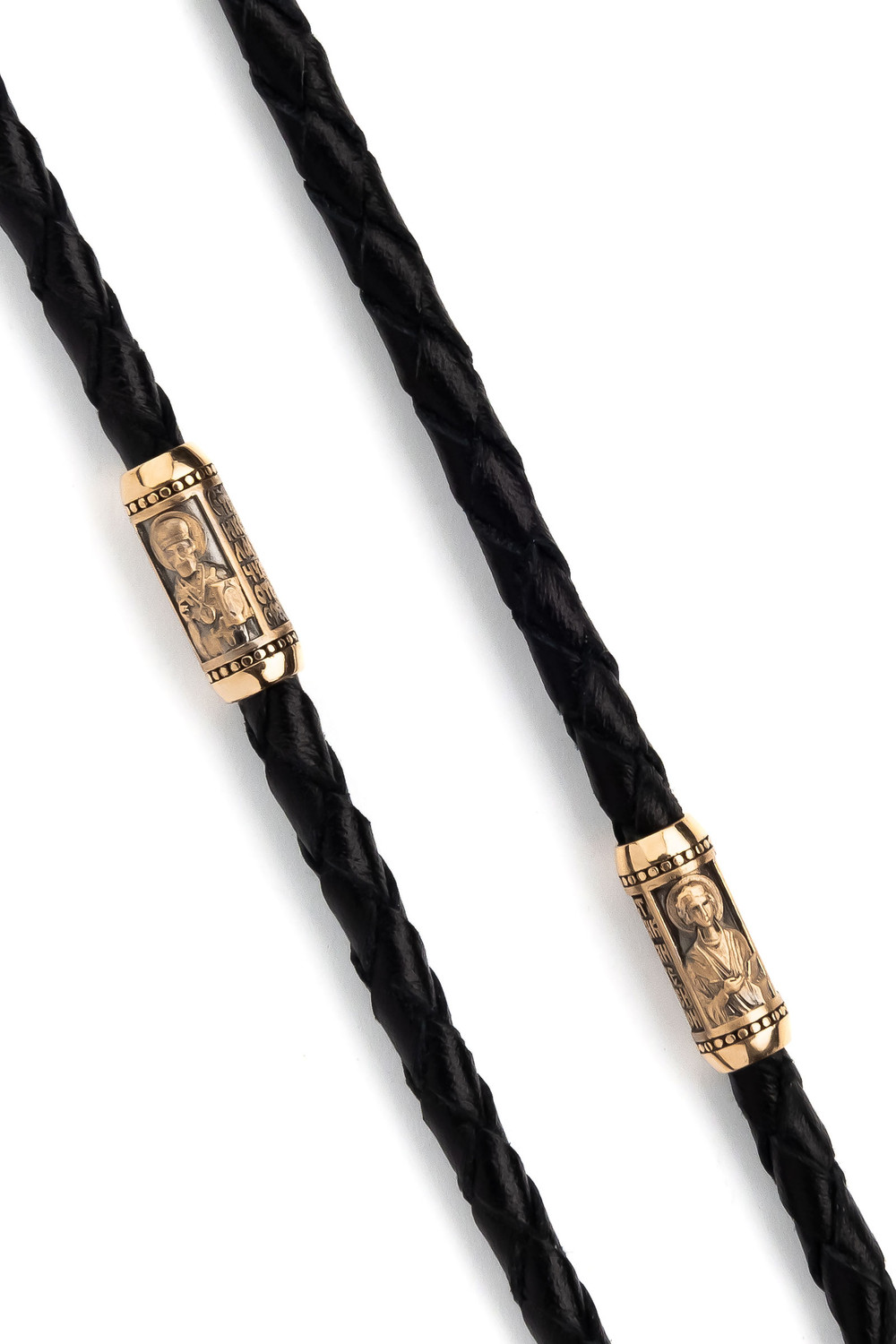 Шнурок кожаный из золота c кожаным шнурком