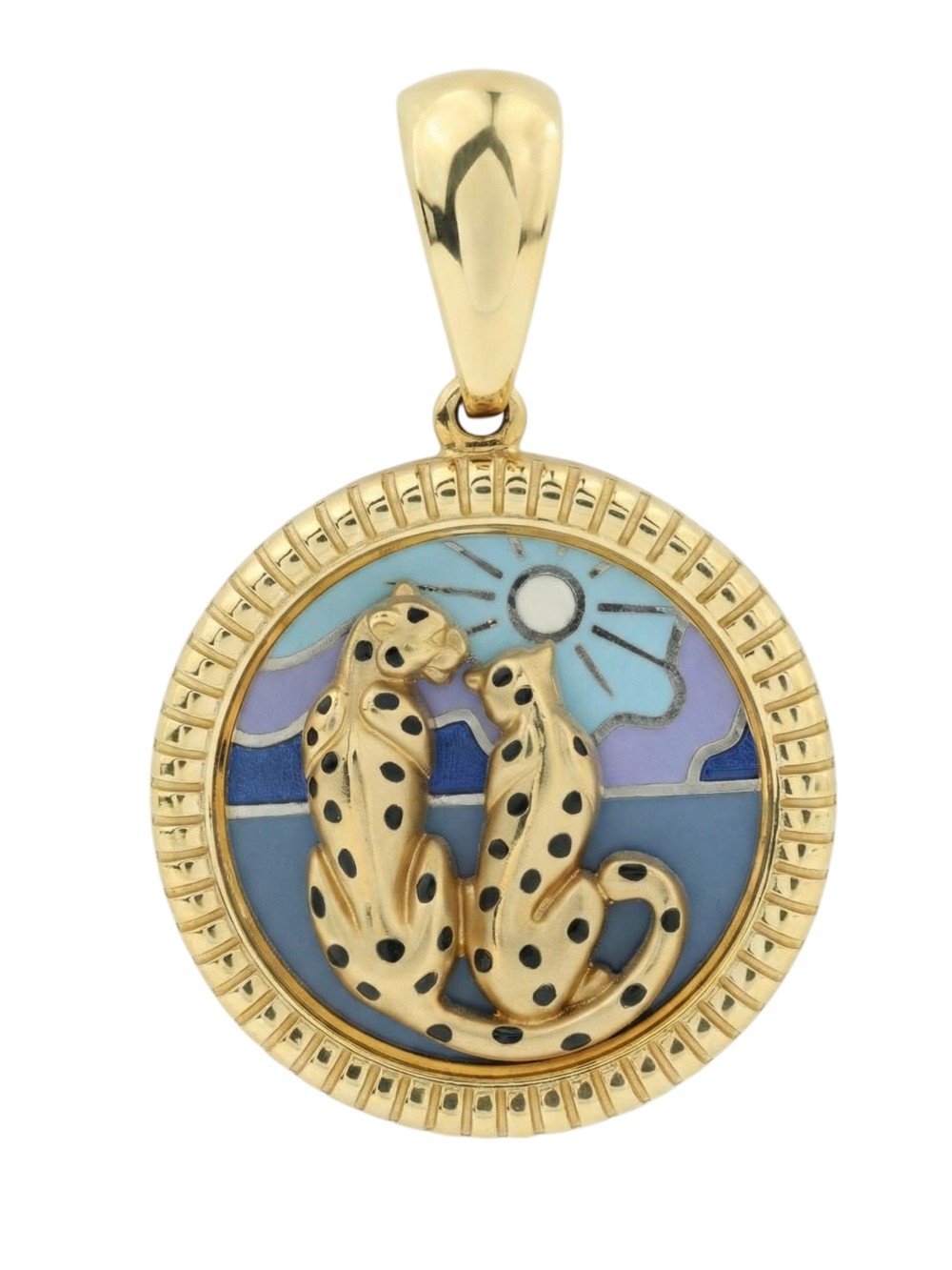 Подвеска из лимонного золота c эмаль