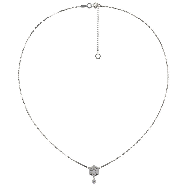 Колье из белого золота c бриллиантами и перламутром