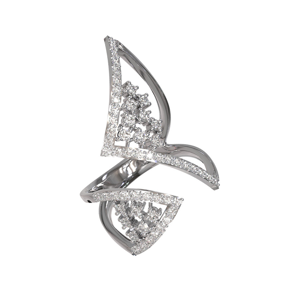 Кольцо из белого золота c бриллиантами