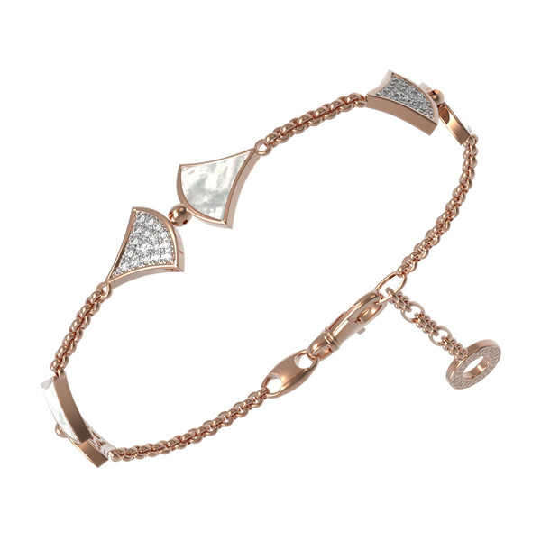 Браслет из золота c бриллиантами и перламутром