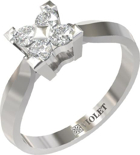 Кольцо из белого золота c бриллиантами