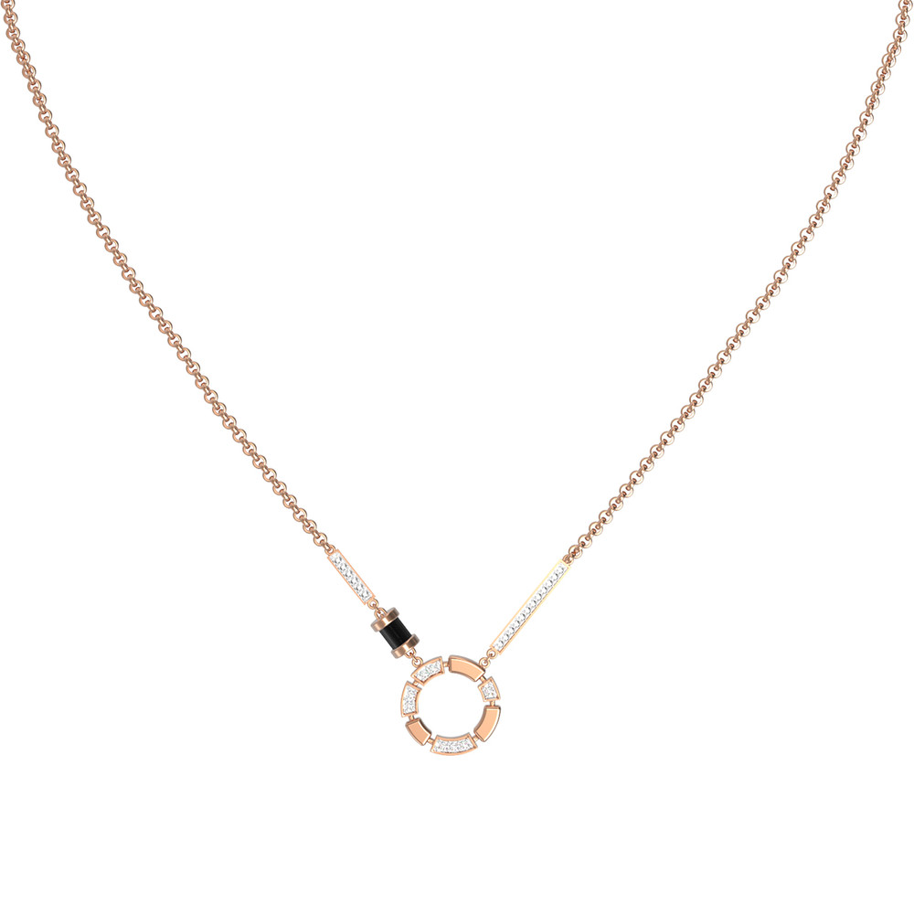 Колье из золота c бриллиантами и ониксом