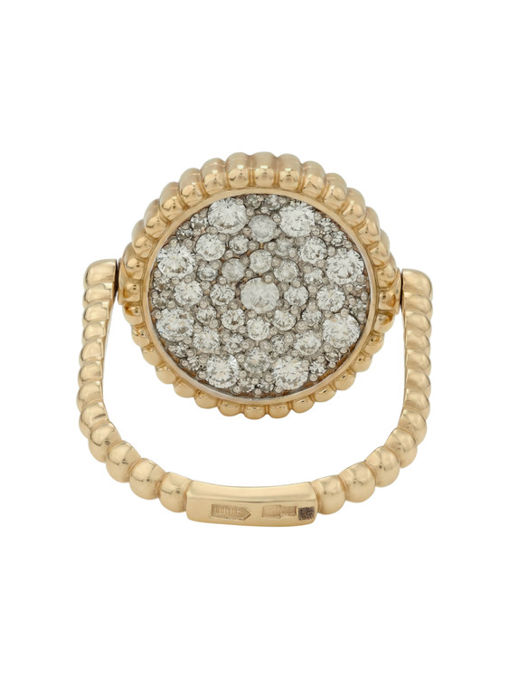 Кольцо из лимонного золота c бриллиантами