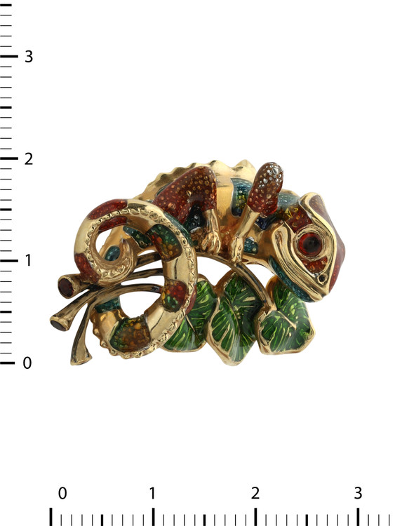 Подвеска из лимонного золота c эмаль и гранатом