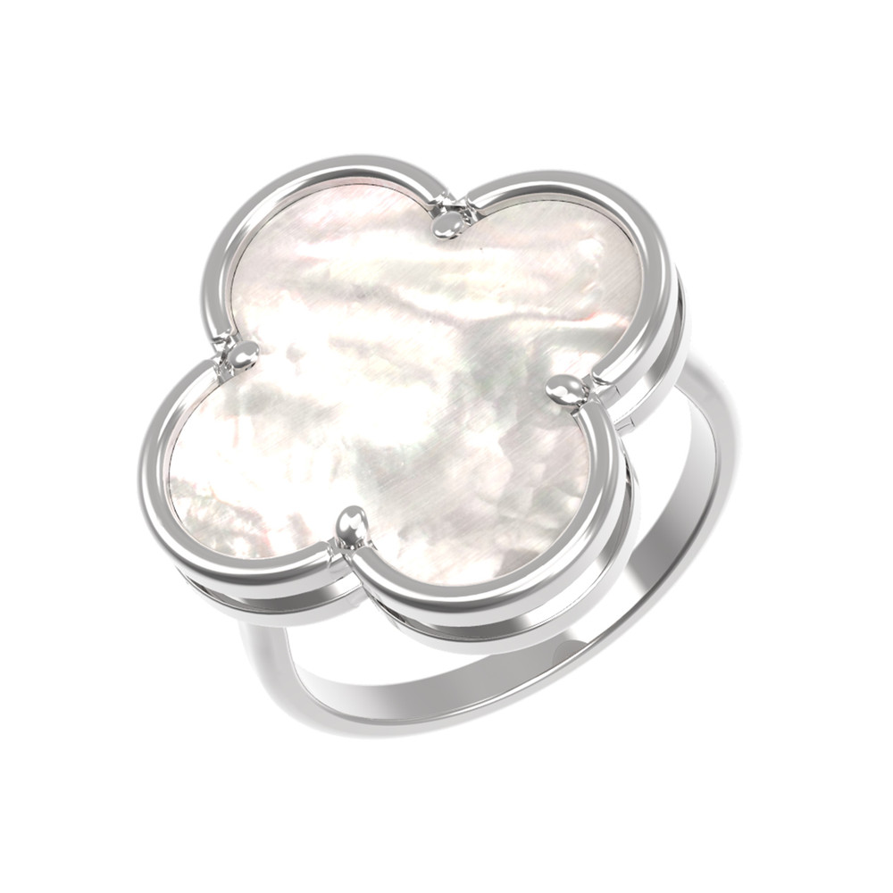 Кольцо из белого золота c перламутром