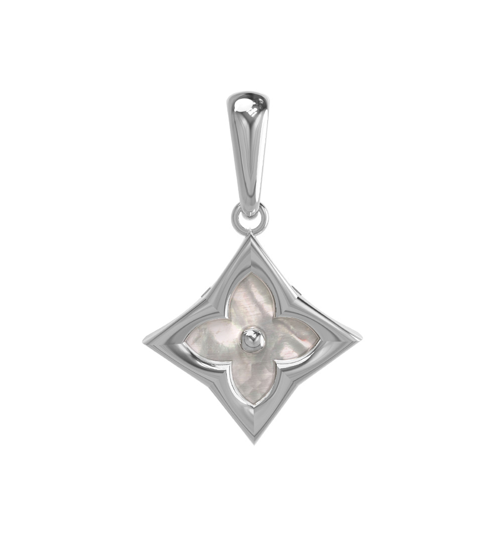 Подвеска из белого золота c перламутром