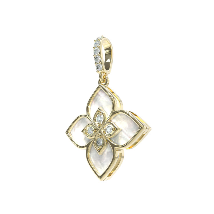 Подвеска из лимонного золота c бриллиантами и перламутром
