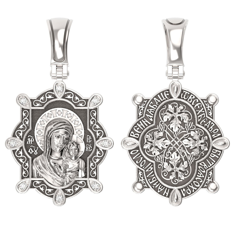 Образок из белого золота c бриллиантами