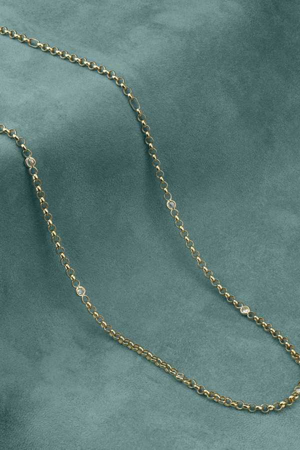 Цепь из лимонного золота c фианитом