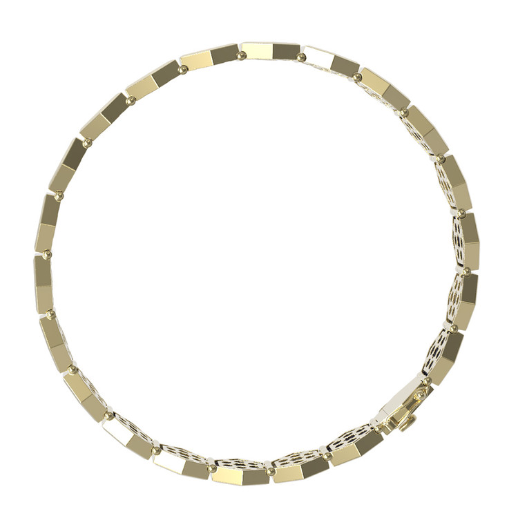 Браслет из лимонного золота c ониксом и перламутром