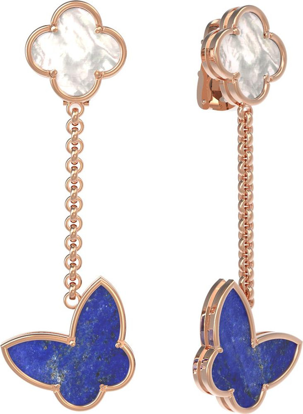 Серьги из золота c лазуритом и перламутром