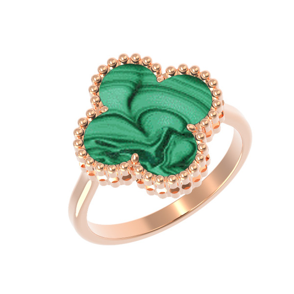 Кольцо из золота c малахитом