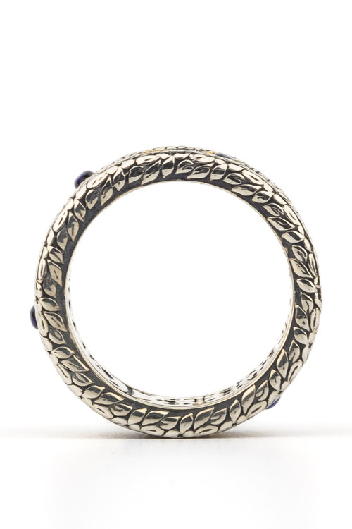 Кольцо из серебра и золота c бриллиантами, сапфиром и рубином