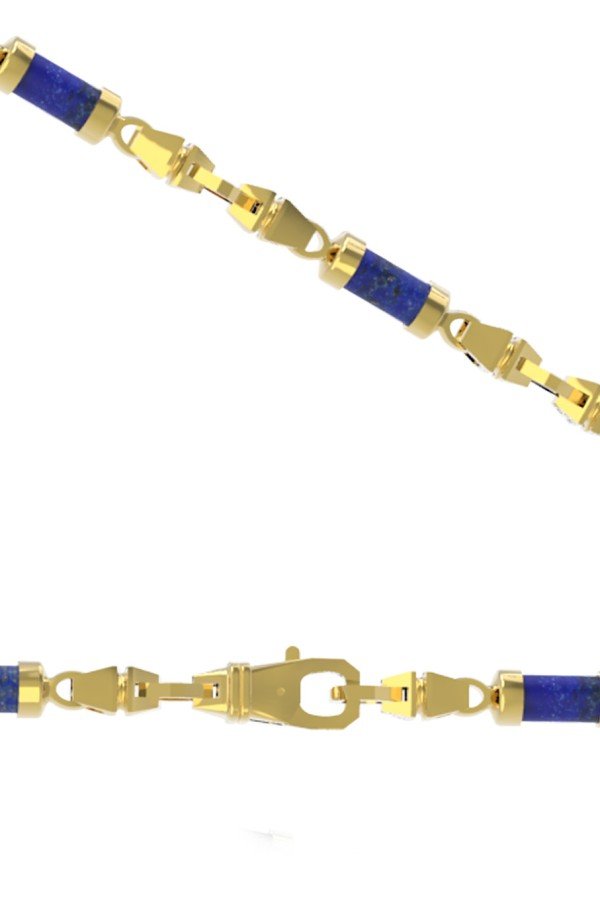 Цепь из лимонного золота c лазуритом